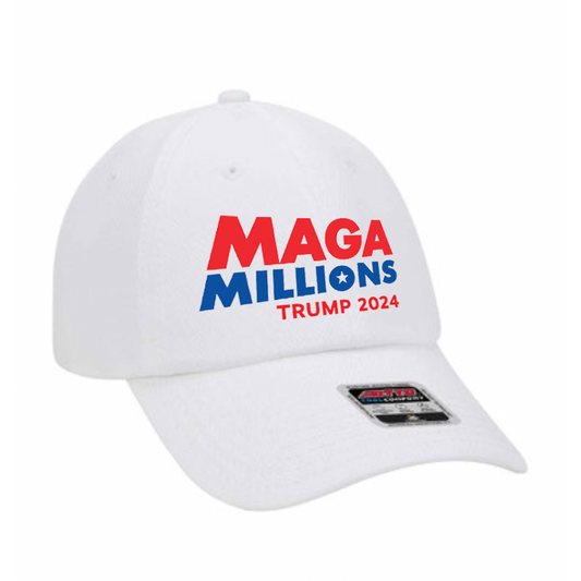 MAGA Millions TRUMP Hat - Low Profile White